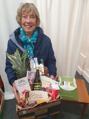 Cy Jones with her hamper