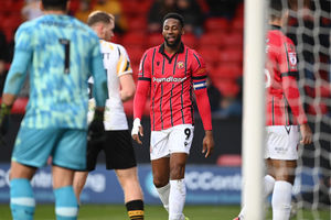 Jamille Matt in action for Walsall against Newport County (Owen Russell)