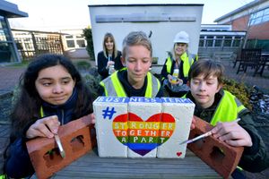 Ariana Sandhu-Whitton, Jake Silvester and John Evans, with head Nicola Mason and Carol Bradshaw from Taylor Wimpey