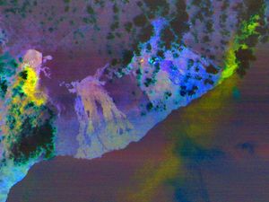 Supporting image for story: Satellite images show leaking lava and toxic gas plumes from Hawaiian volcano