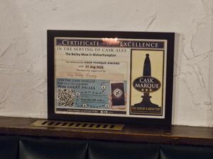 The Barley Mow has been acknowledged for the excellent way it looks after its cask ale