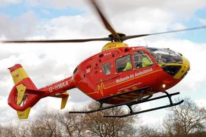 The air ambulance attended alongside police, fire crews and a land ambulance.