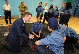Gavin Williamson with the cadets