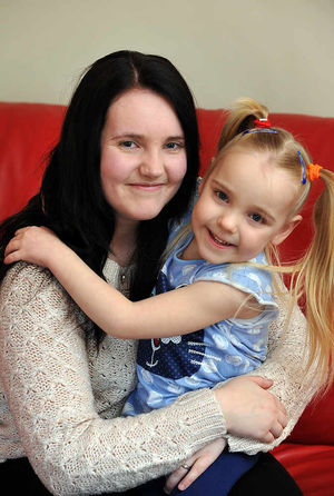 Four-year-old Leah Davy from Rowley Regis with her mother Katherine