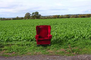 An armchair dumped near Edgmond. Photo: Oliver Cartwright of Shropshire NFU.