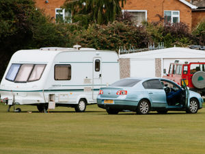 Supporting image for story: Travellers set up camp on Bridgnorth cricket pitch