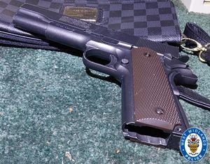 The gun which was recovered from an address in Small Heath yesterday (Saturday)