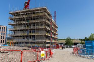 A general view of the new apartment building currently under construction on Ironmasters Way, Telford (Telford & Wrekin)
