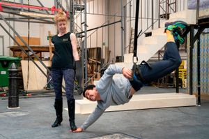 Lawrence Walker rehearsing for Peter Pan