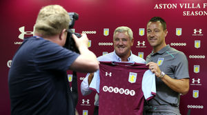 New Aston Villa signing John Terry with manager Steve Bruce