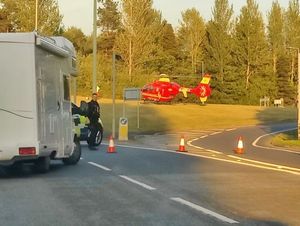 An air ambulance was called to the scene of the crash