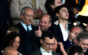 Supporting image for story: Prince William and son alongside England boss for Aston Villa's historic PSG Champions League clash