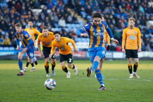 Luke Leahy scores a goal to make it 1-0 from thew penalty spot (AMA)