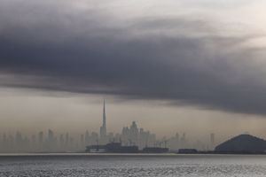 Smoke is seen above Dubai on March 13, 2026. (Photo by AFP via Getty Images) / 