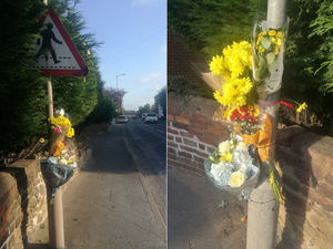 Floral tributes left at the scene of the tragedy 