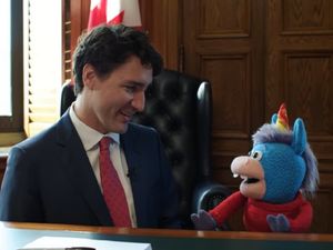 Supporting image for story: Justin Trudeau gave a unicorn a 'Prime Minister's hug' and we don't know how to feel about it