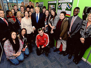 Supporting image for story: Better late than never as Boris tells Telford students they can be winners