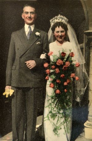 Edna and George Taylor on their wedding day