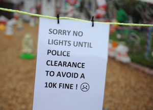 Charity Christmas lights switched off, at Kestrel Way, Cheslyn Hay