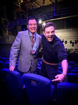 Gatehouse Theatre General Manager Gary Stevens unveils the plaque with Mark Rhodes