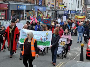 Supporting image for story: 500 march in protest over plans to move Welshpool library - with video and pictures
