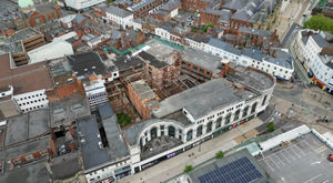Aerial photos over the former Beatties store in Wolverhampton.