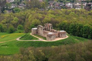 Stafford Castle stands impressively overlooking the town