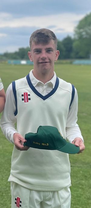 Toby Cantwell, of Calverhall scored an unbeaten 23 runs partnering with Joe to save his team from defeat.