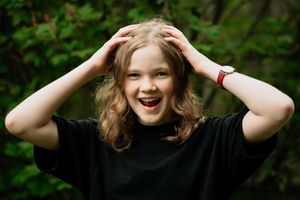 Brooke Gamble, 12, ahead of her head shave to raise funds for the Well