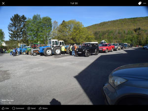 The tractors lining up at the start