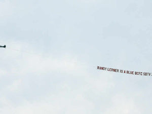 Supporting image for story: Blues fans take flight to mock Villa's demise