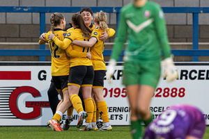 Amber Hughes wins it for Wolves Women (Picture: Euan Manning)