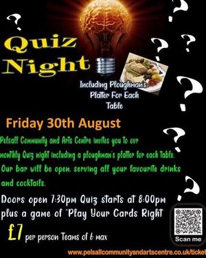 Pelsall Community and Arts Centre's popular Quiz Night returns!