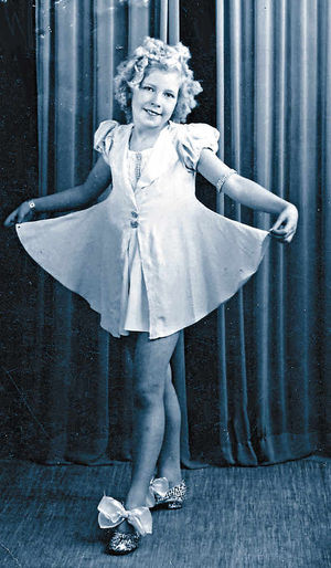 Sheila as Shirley Temple while performing her West Midlands-based dance show