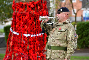 The bugler plays the last post at Blakenall
