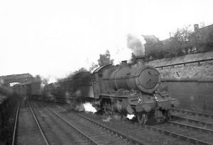 A steam train at Wellington in 1950. This was shared by Paul France, he says: 'Written on the back of the photo in pencil is: Class 43  2-6-0 ,6325 Wellington 18-4-50.' The photo was taken by Peter Hayward.