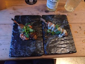The jerk-style beef kofta and the lamb kofta served on yakitori sticks were delicious