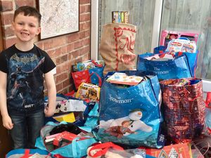 Supporting image for story: Mother and son duo in Christmas fundraising efforts