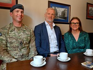 Supporting image for story: Armed forces minister chats with veterans in Stafford during one of his first visits since promotion
