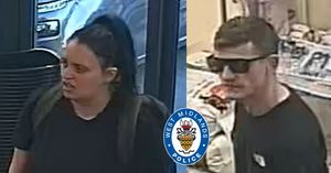 Police are looking for the public's help to identify the two people in the CCTV image - they are wanted in connection with an incident at a shop.