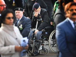 An emotional moment for this veteran during the Wolverhampton service