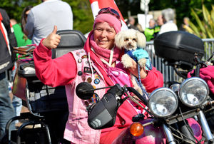 Chell Pugh, from Kidderminster, with and her dog Fizzgig Trike Rat 