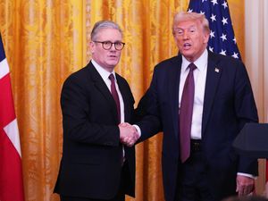 President Donald Trump and Prime Minister Sir Keir Starmer hold a joint press conference in the East Room at the White House