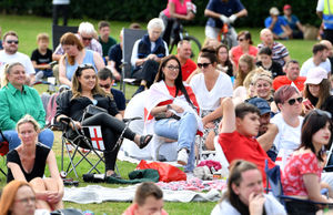 England fans watching the game at Dartmouth Park, Sandwell Valley 
