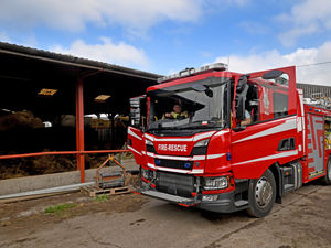 Supporting image for story: Firefighters work through the night to tackle large barn fire in Shropshire village