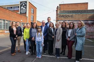 West Midlands Mayor Richard Parker and Ukrainian families. PIC: Richard Parker