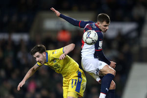 Joe Rankin-Costello Blackburn Rovers and Jayson Molumby of West Bromwich Albion during the Sky Bet Championship match between West Bromwich Albion and Blackburn Rovers at The Hawthorns on February 14, 2022 in West Bromwich, England. (Photo by Adam Fradgley/West Bromwich Albion FC via Getty Images).