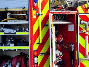 Supporting image for story: Car catches fire after crash on major town route