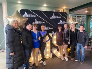 Some of the Telford team pose for photos.