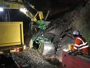 Supporting image for story: Emergency repair works take place on Kidderminster railway line after landslip